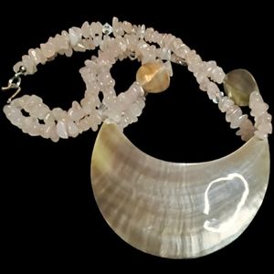 AMAZING MOTHER OF PEARL & ROSE QUARTZ!